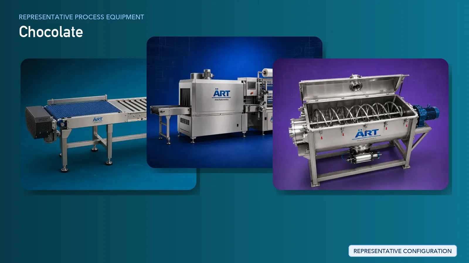 Representative Chocolate process equipment by ART Mechatronics