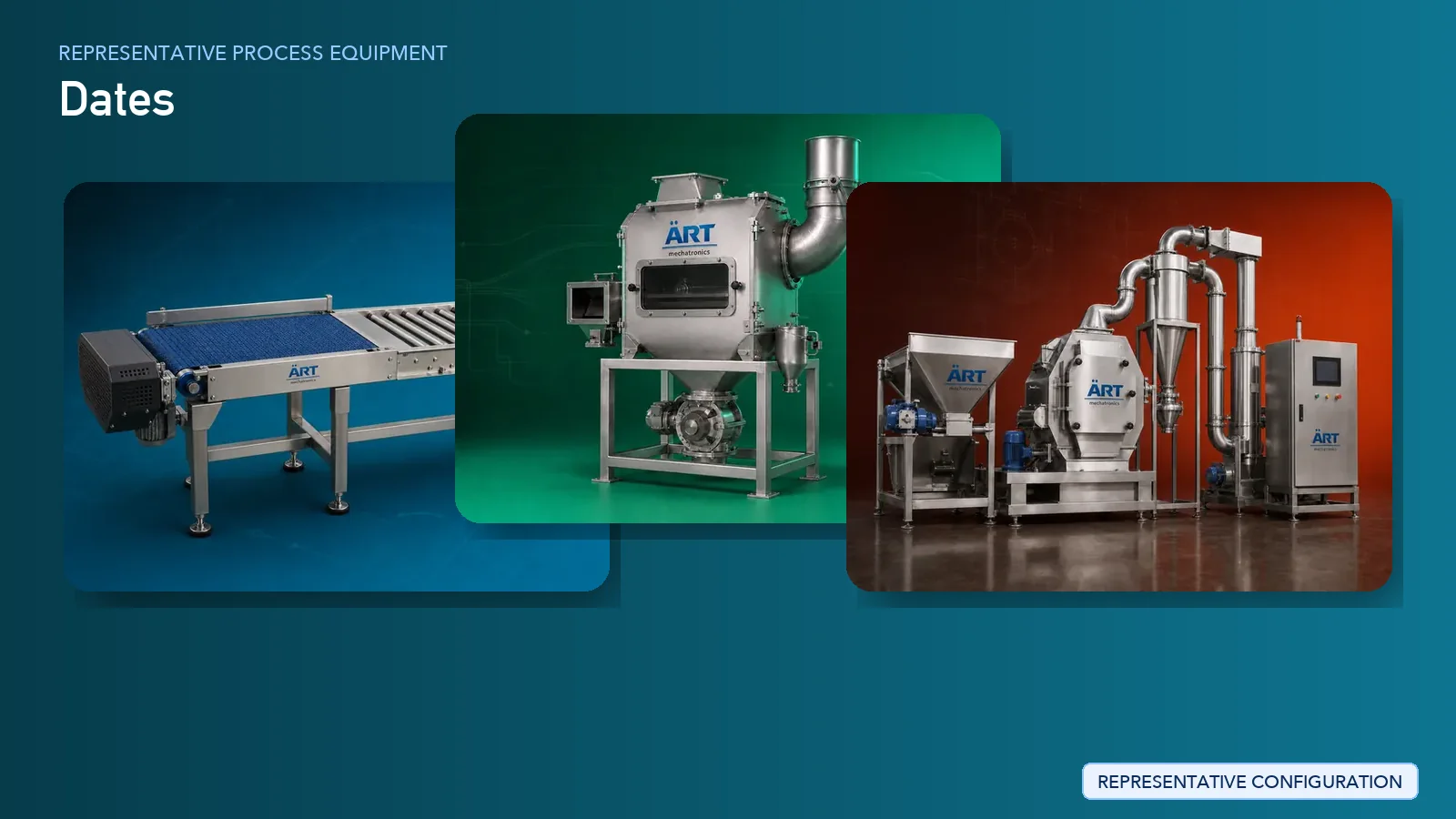 Representative Dates Processing Plant & Machinery Solutions process equipment by ART Mechatronics