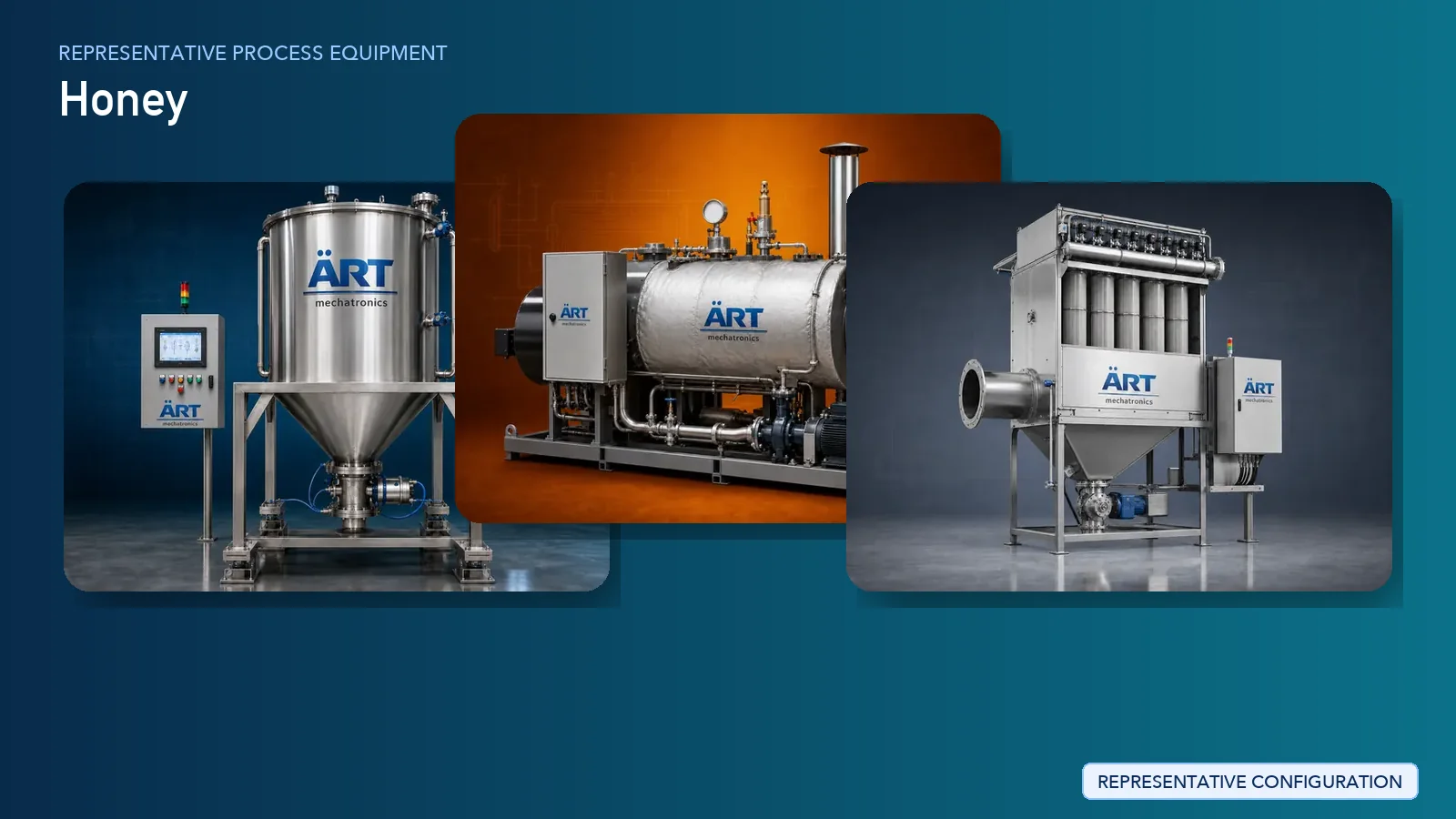 Representative Honey Processing Plant & Machinery Solutions process equipment by ART Mechatronics