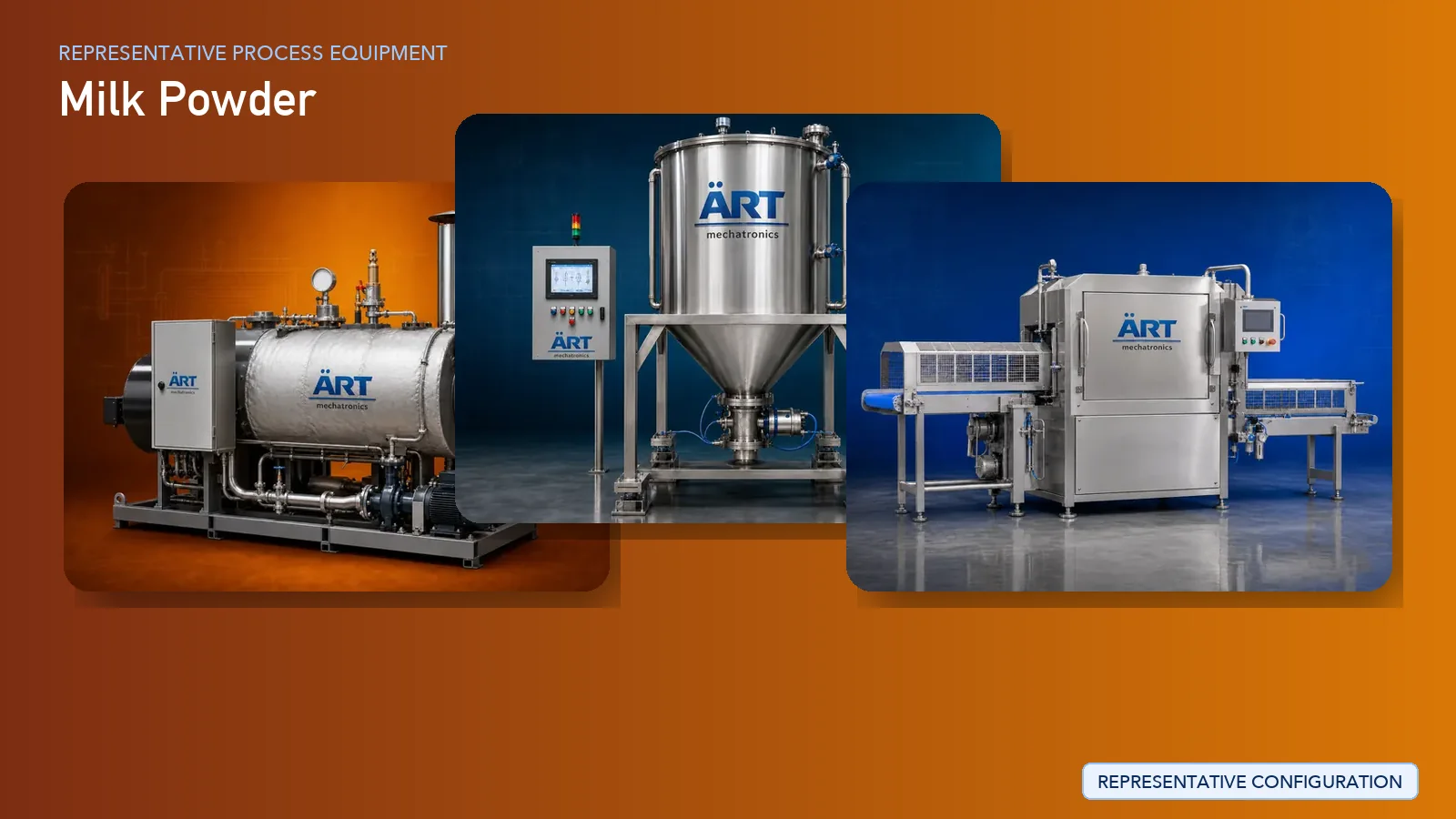 Representative Milk Powder process equipment by ART Mechatronics
