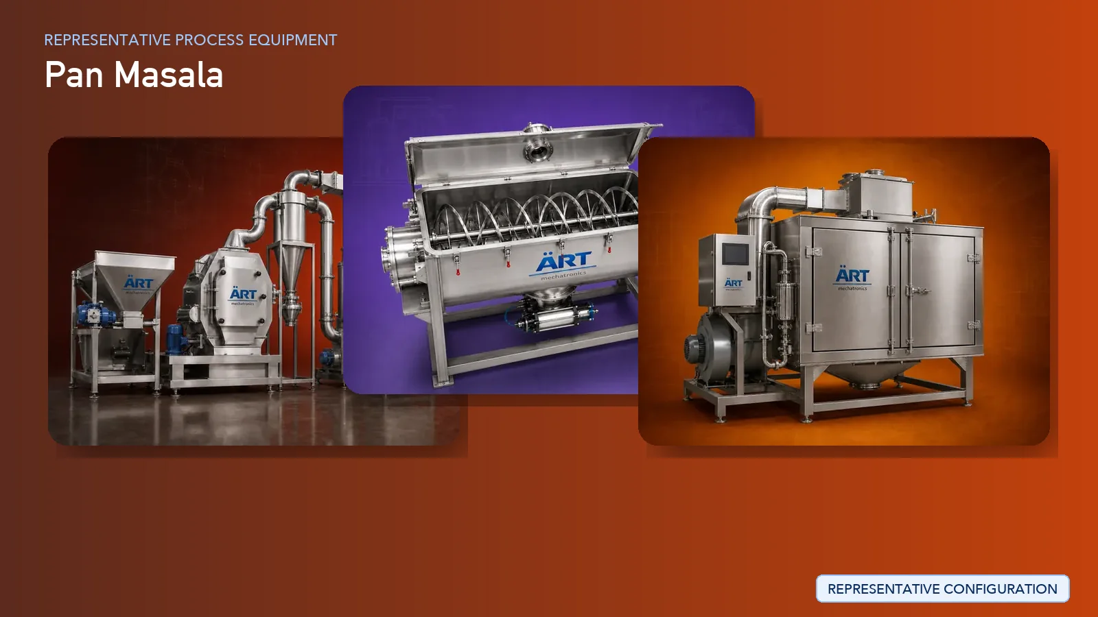 Representative Pan Masala process equipment by ART Mechatronics