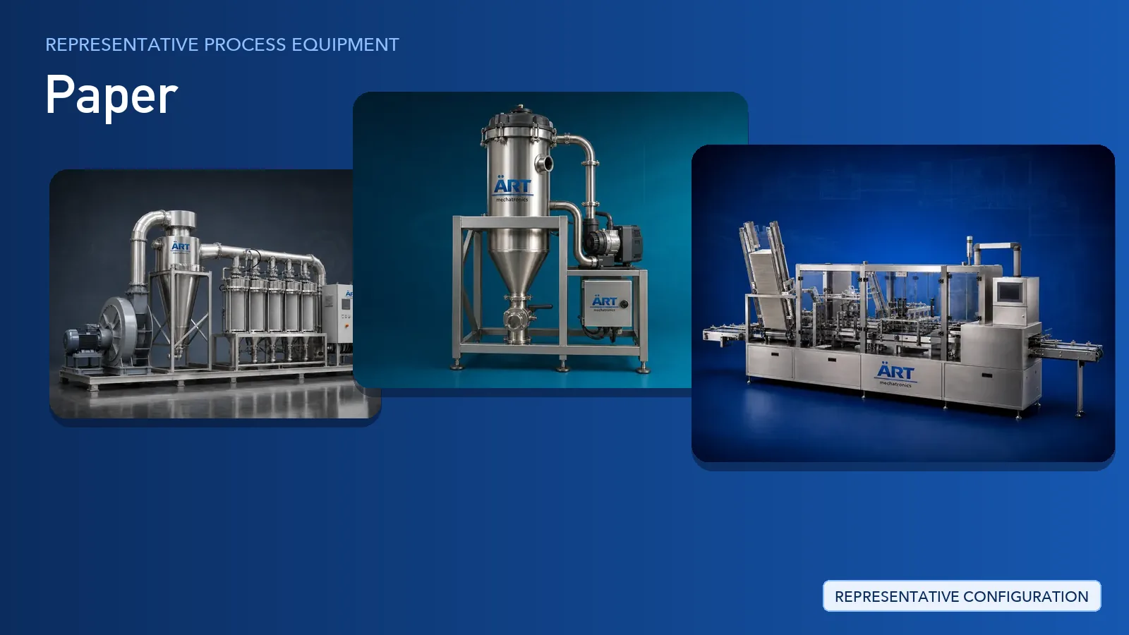 Representative Tissue Processing Plant & Machinery Solutions process equipment by ART Mechatronics