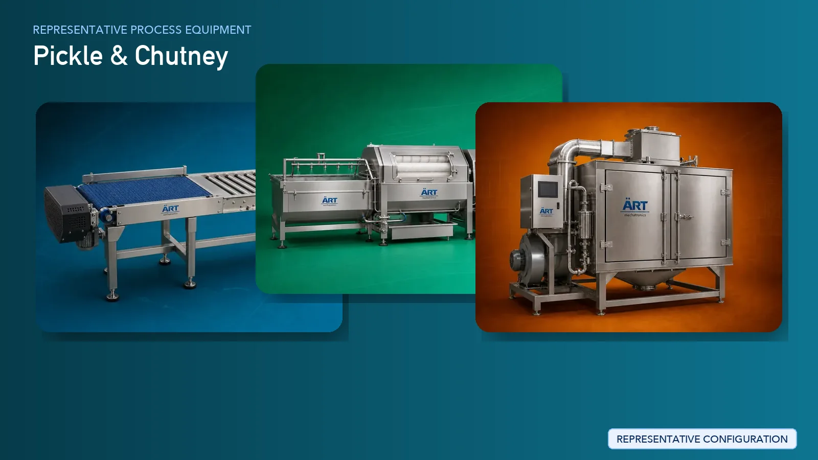 Representative Pickle & Chutney process equipment by ART Mechatronics