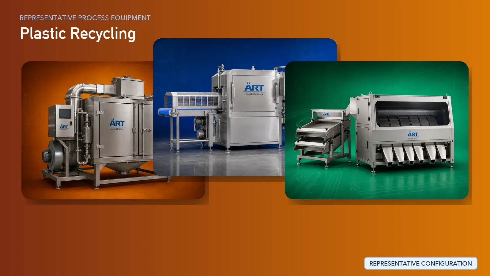 Representative Plastic Recycling process equipment by ART Mechatronics