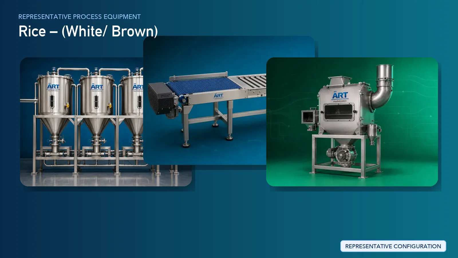 Representative Rice Processing Plant & Machinery Solutions process equipment by ART Mechatronics