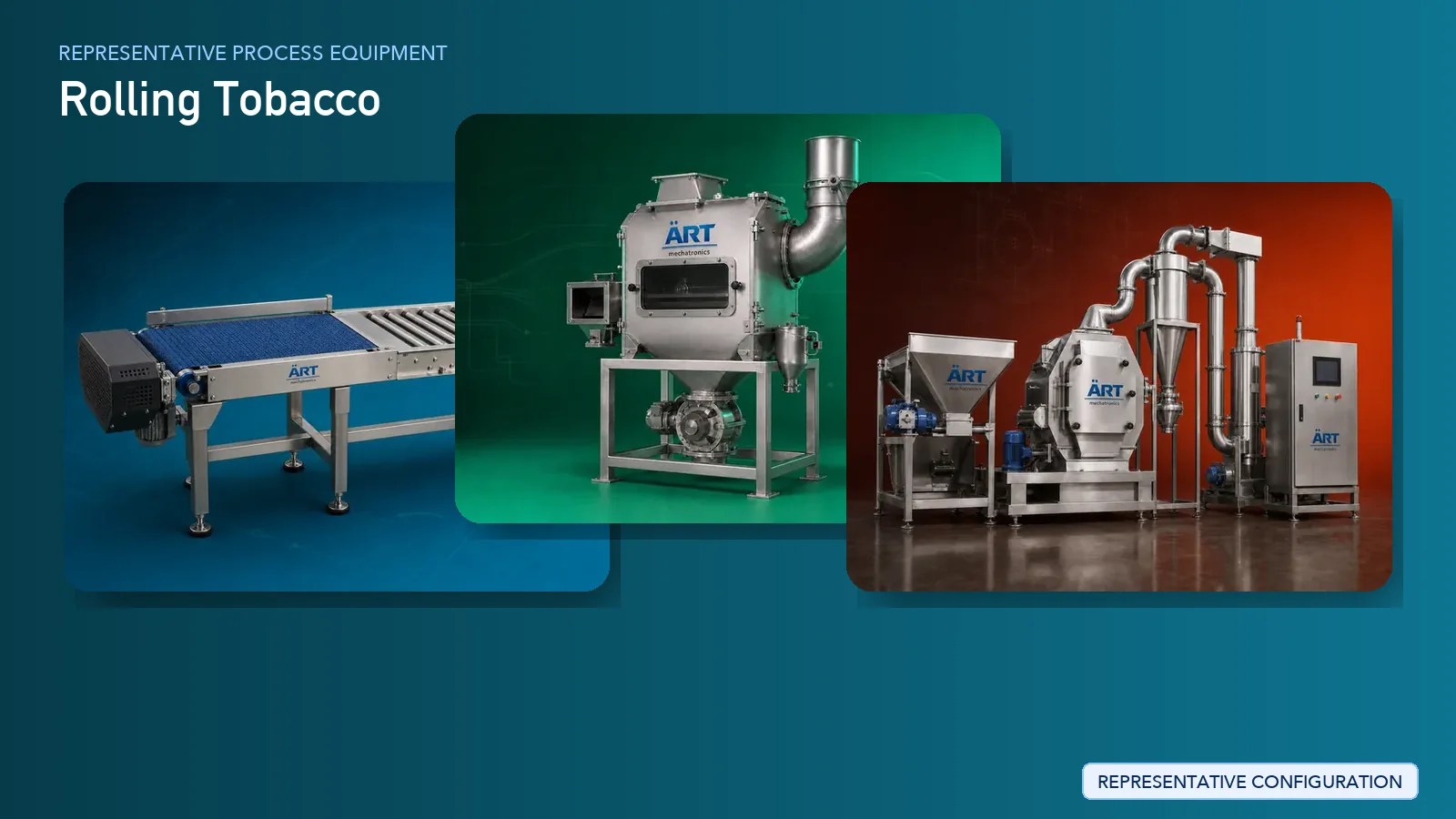 Representative Rolling Tobacco process equipment by ART Mechatronics