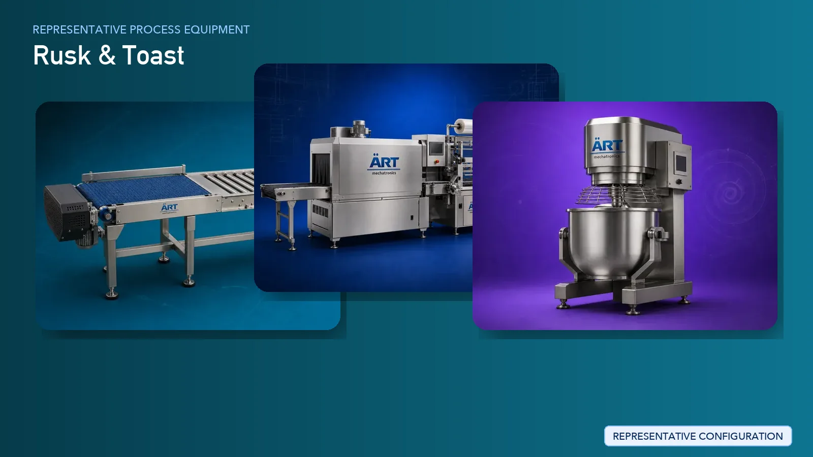Representative Rusk & Toast process equipment by ART Mechatronics