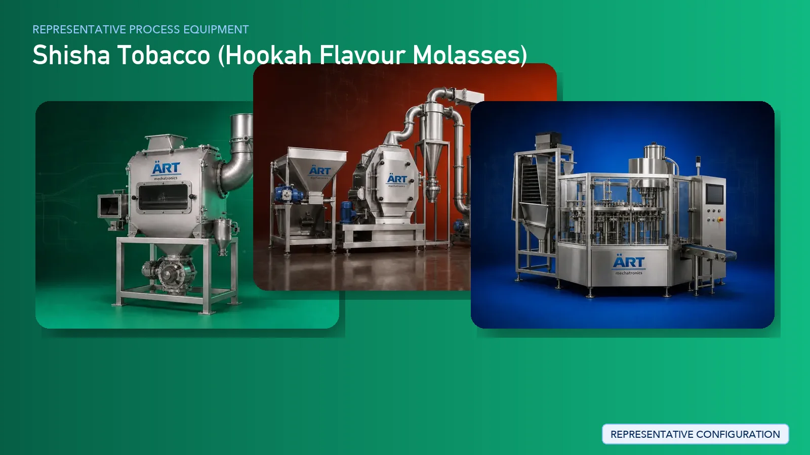 Representative Shisha Tobacco process equipment by ART Mechatronics